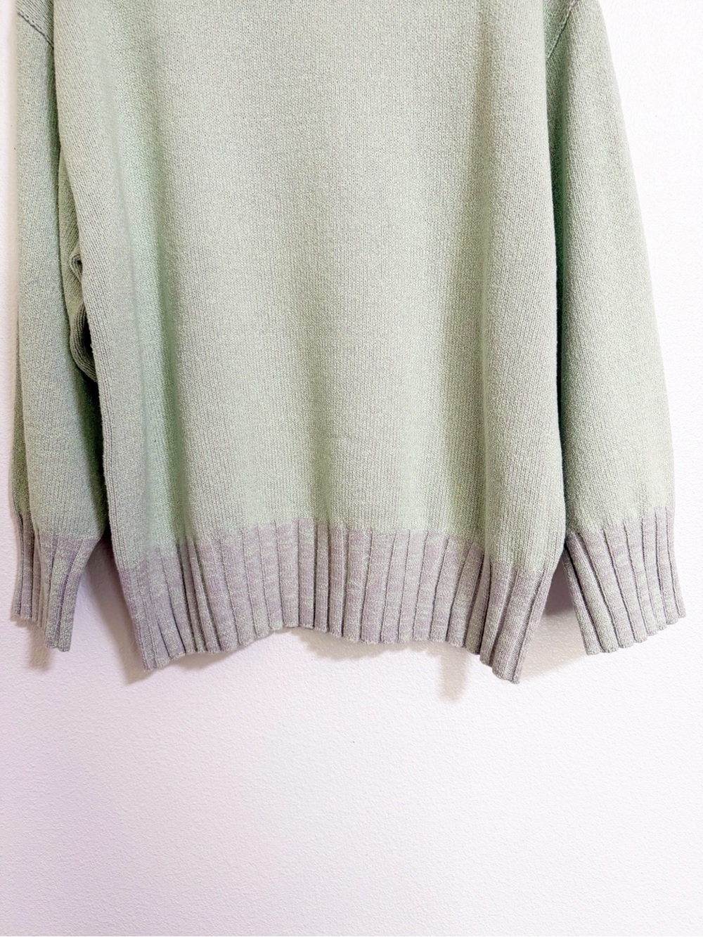 NEW Free People Street Fair Tunic Sweater Oversized Lime Gray Size L - Picture 6 of 15